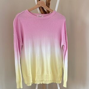 beachlunchlounge Pink and Yellow cotton Ombre Sweater